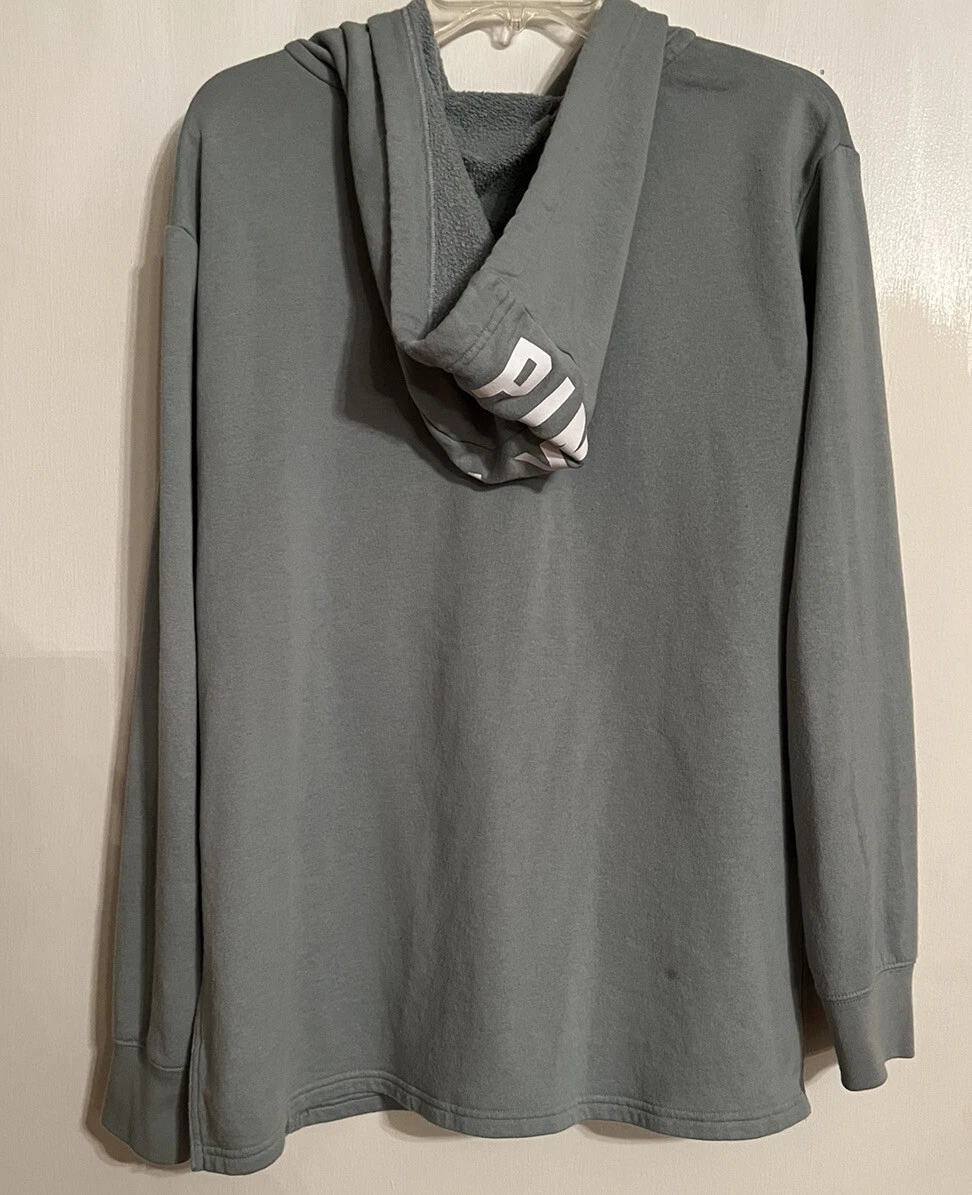 UNDERCOVER Giacca con cappuccio rosa Victoria's Secret taglia L logo anteriore cerniera intera fessure laterali morbide