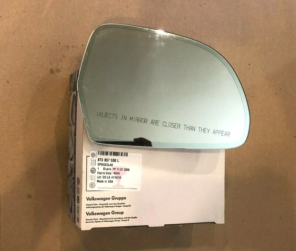 BRAND NEW 2009 AUDI A3 A4 A5 A8 RIGHT SIDE MIRROR GLASS, 8T0857536L, GENUINE OEM - Изображение 2 из 4