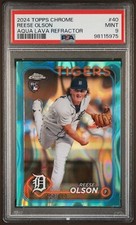 2024 Topps Chrome - Aqua Lava Refractor #40 Reese Olson /199 RC PSA 9 MINT POP 1