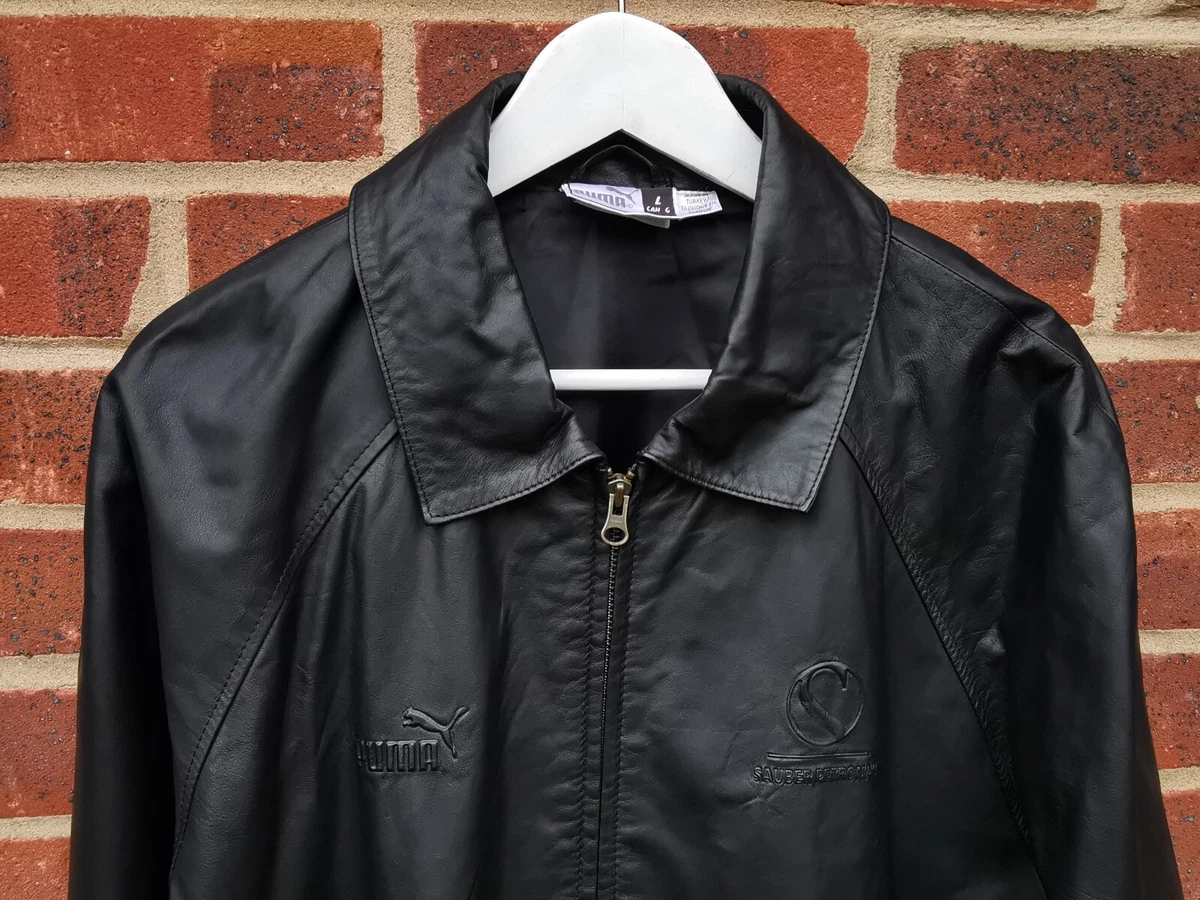 Puma Sauber Petronas Black Leather Jacket size L eBay