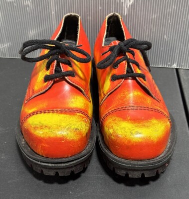 Vtg Shelly Rangers Orange/Yellow  Steel Toe  Size 5  Women s Made In England