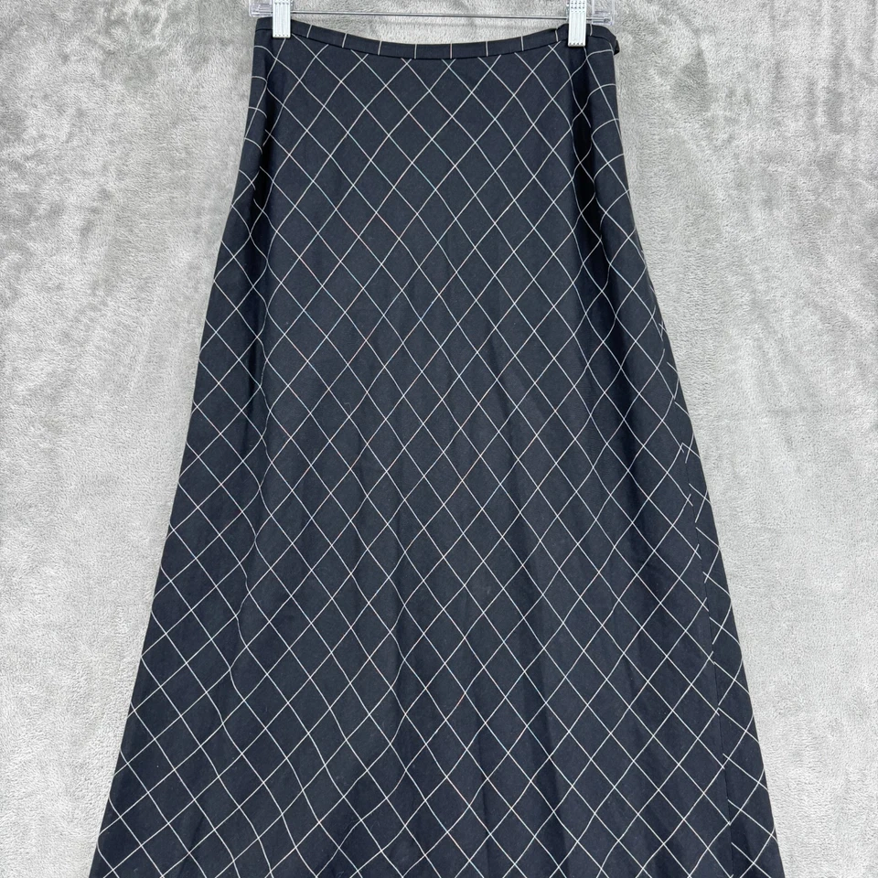 Falda Vintage Ann Taylor 6 Mezcla de Lino Modesta Ventana Carrera Preppy Academia Foto 3 de 4