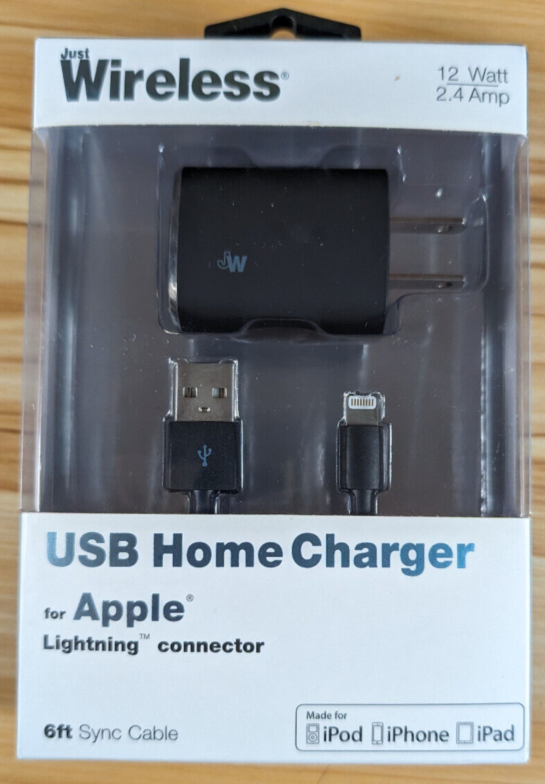 Just Wireless USB Home Charger for Apple 6ft Cable Lightning Cable MFi-Certified-image