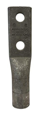 Burndy YA31A3 Compression Lug 350 kcmil 2 Hole 1/2 In Stud Internal Chamfer AL - Picture 2 of 5