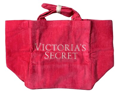 Victoria's Secret Womens Hot Pink Summer Terrycloth Tote Beach Bag