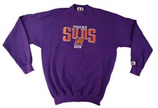 Vtg 90s Y2K USA Adult L Purple Phoenix SUNS Basketball Sweatshirt Logo Athletic