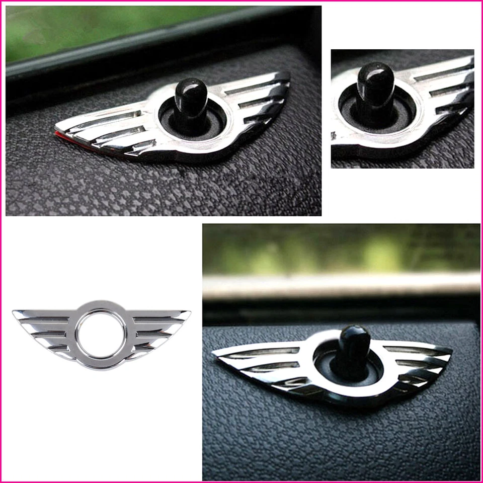 2x Car Accessories Door Pin Lock Wing Emblem Badge Stickers For Mini Cooper