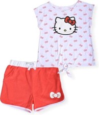 Hello Kitty Girls 2-Piece Fashion Tee and Short Set Size 3T 4T 5/6 6X 7 8/10 12