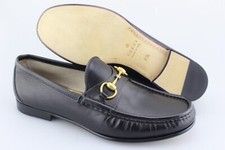 Men's GUCCI '1953 Horsebit' Black Leather Loafers Size US 9.5 UK 8.5