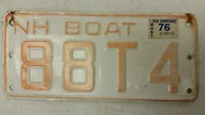 1976 NEW HAMPSHIRE Boat License Plate 88T4