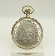 Rare SILVER Pocket Watch Mechanical Collectible time piece jewelry jewellery