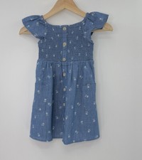 NWOT Cat  Jack Girl's Chambray Short Sleeve Faux Button Front Dress Size XS 4/5