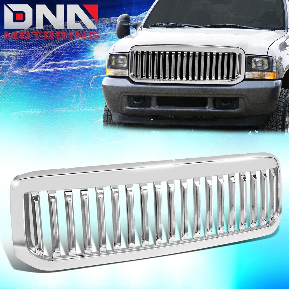 Chrome Vertical ABS Hood Grille Guard for 99-04 F450/F550 Super Duty