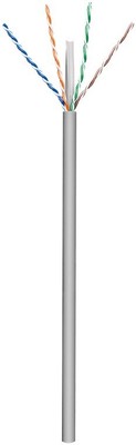 CAT 6 Netzwerkkabel, U/UTP, Grau CCA Kupfergemisch für SOHO Anwendungen, AWG 23/