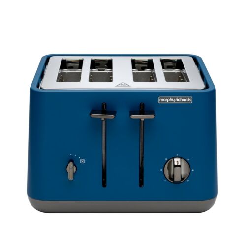 Morphy Richards 240022 Aspect Black Chrome 1880W 4 Slice Toaster – Deep Blue - Picture 1 of 3