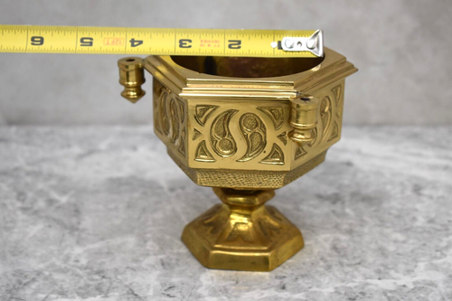 Gothic Church Brazier, All Brass, Burning Incense at Dedication(CU60) chalice co - Picture 8 of 10