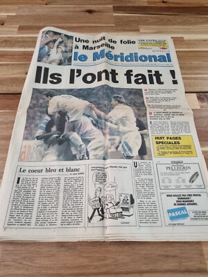 Sammlerzeitung Le Méridional 27. Mai 1993 OM Mailand AC 1-0 ''Sie haben es getan!''