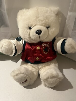 Vintage Team Santa Teddy Bear Plush 1998 Christmas Holiday