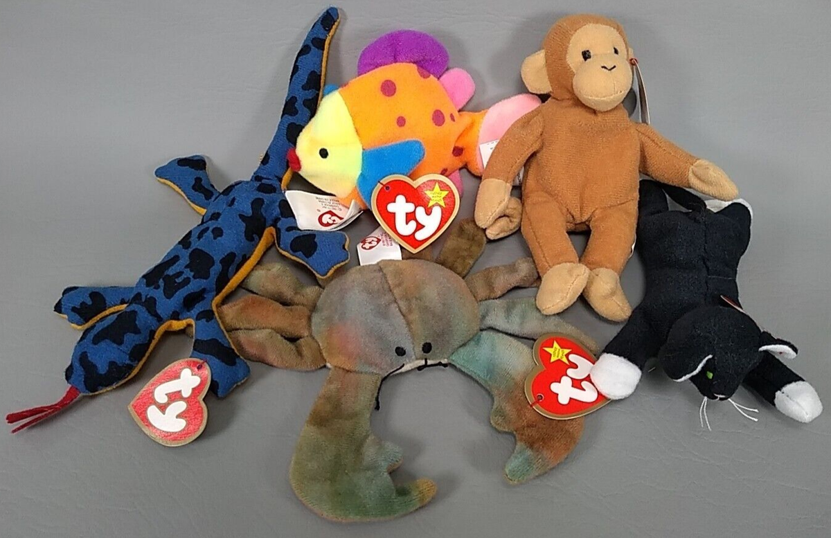 McDonalds TY Teenie Beanie Babies Lot of 5 Liz, Claude, Lips