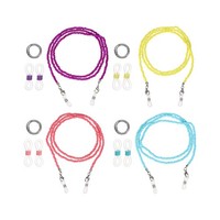 4Er-Set Modische Brillenketten FüR Damen, Rot/Lila/Blau/Gelb
