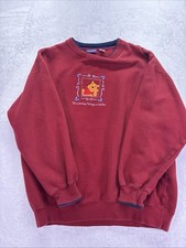 Vintage 90s Disney Winnie The Pooh Embroidered Crewneck Sweatshirt XL Red NICE