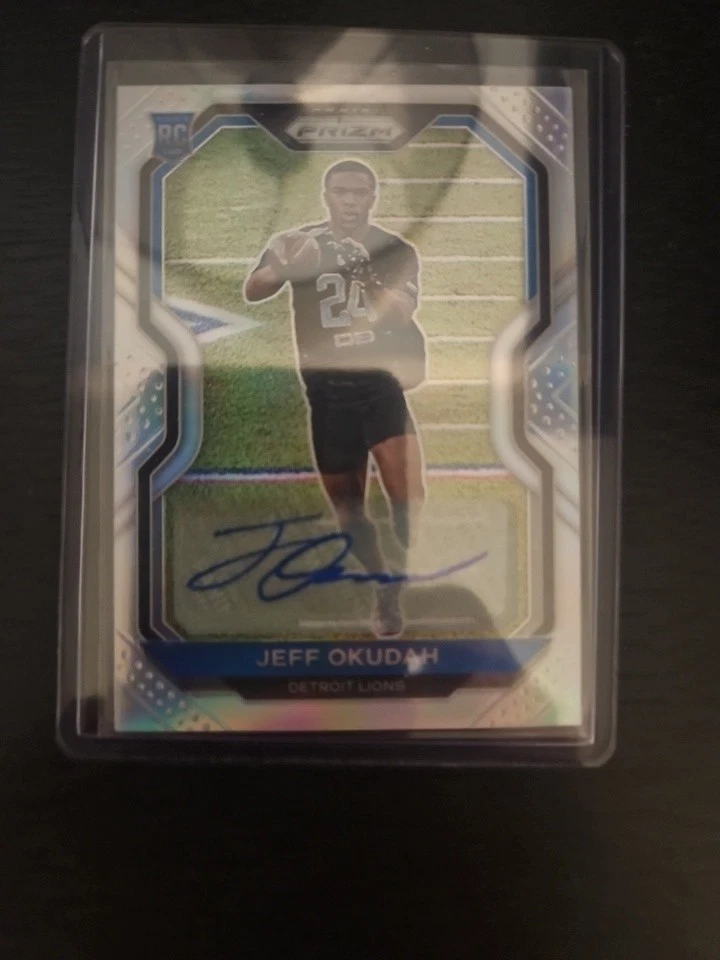 Jeff Okudah 2020 Panini Prizm Silver Prizm RC Rookie Auto Autograph 359 Lions