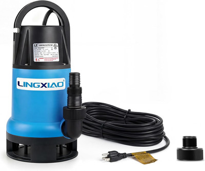 Sewage Pump 1/2 HP 2370 GPH Submersible Water Pump Thermoplastic Portable Trash 