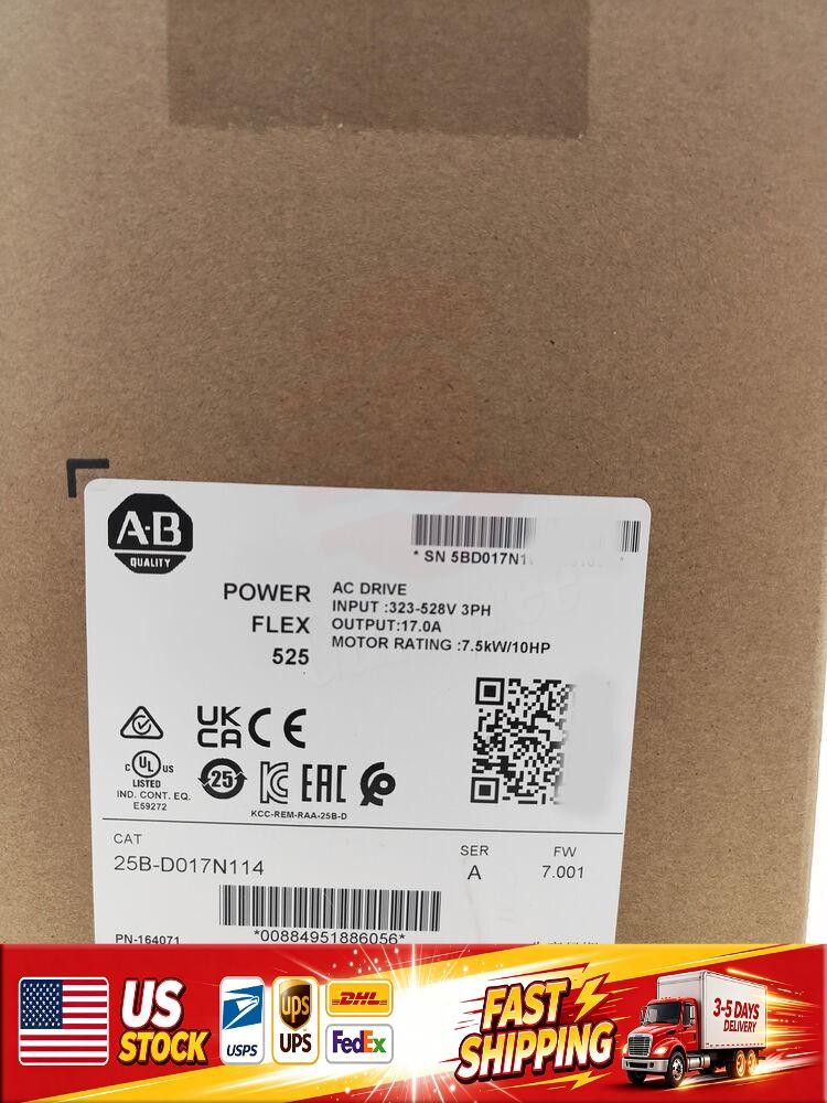 Allen-Bradley 25B-D017N114 PowerFlex 525 7.5kW/10HP Factory Sealed US ...