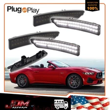 For Ford Mustang 2024-2025 Smoke Lens Front+Rear White LED Side Marker Lights 4X