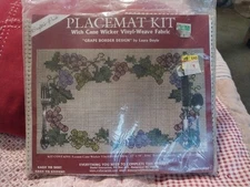 Crafter's Pride Cane Wicker Vinyl-Weave Placemat Cross Stitch Kit