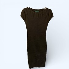 Lauren Ralph Lauren Women's Sweater Dress Cashmere Blend Brown XS