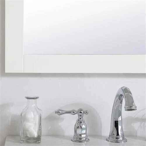 Elegant Decor Aqua 32" x 24" Wood Frame Bathroom Mirror in White - Picture 8 of 10