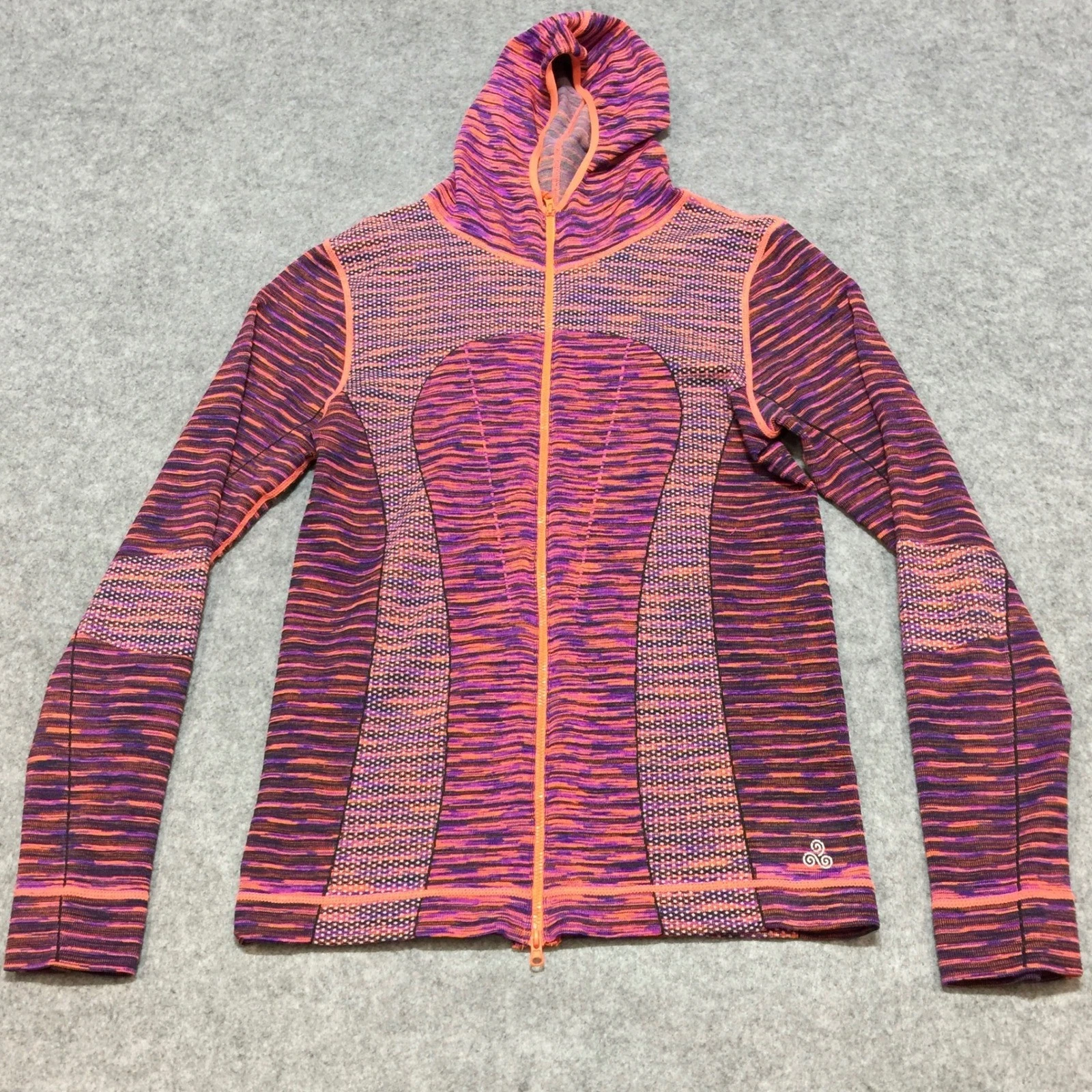 Soho Sport Womens Purple Orange Space Dye Full Zip Athletic Hoodie Size M