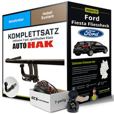 Für FORD Fiesta VI Typ CB1 , CCN Anhängerkupplung abnehmbar +eSatz 7pol 08- Set