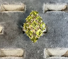 Vintage Sterling Silver Periodt Cluster Cocktail Ring