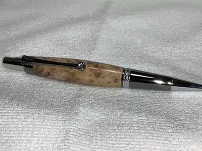 Majestic Squire Pen With Clear Box Elder Burl,,chrome And Gunmetal!!!
