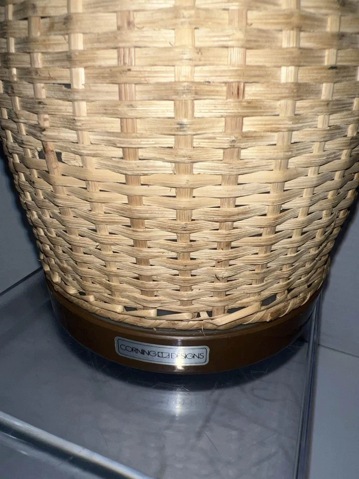 Corning MCM Rattan Wicker Thermal Coffee Carafe - Image 4 of 4