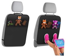 Car Back Seat Protector with Organizer, 19"x27" XL Kick Mats, Waterproof, 3