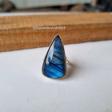 Awesome Labradorite Gemstone Ring 925 Sterling Silver Handmade Gift Ring PG6533