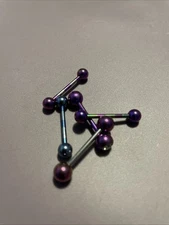 5 Piece Straight Barbell Tongue, Industrial, Tragus, Eyebrow, Nipple Ring