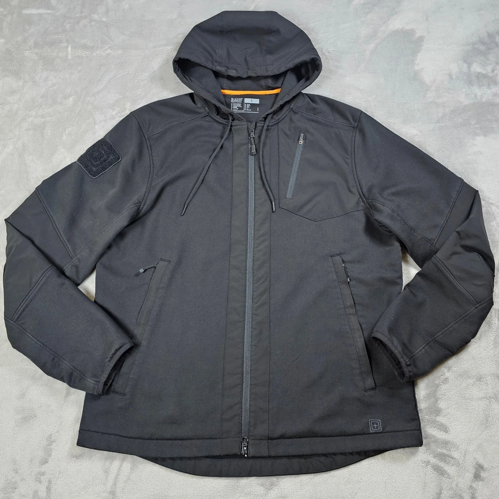 5.11 Tactical Rappel Jacket Mens Large Black Softshell Hooded Full Zip CCW - product detail image 2