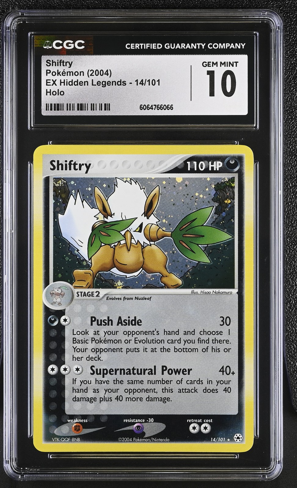 CGC 10 GEM MINT Shiftry 2004 EX Hidden Legends 14/101 Holo Pokemon Card