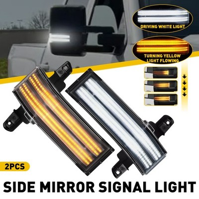 Switchback Side Mirror Marker Light LED For GMC Sierra Chevy Silverado 2014-2019