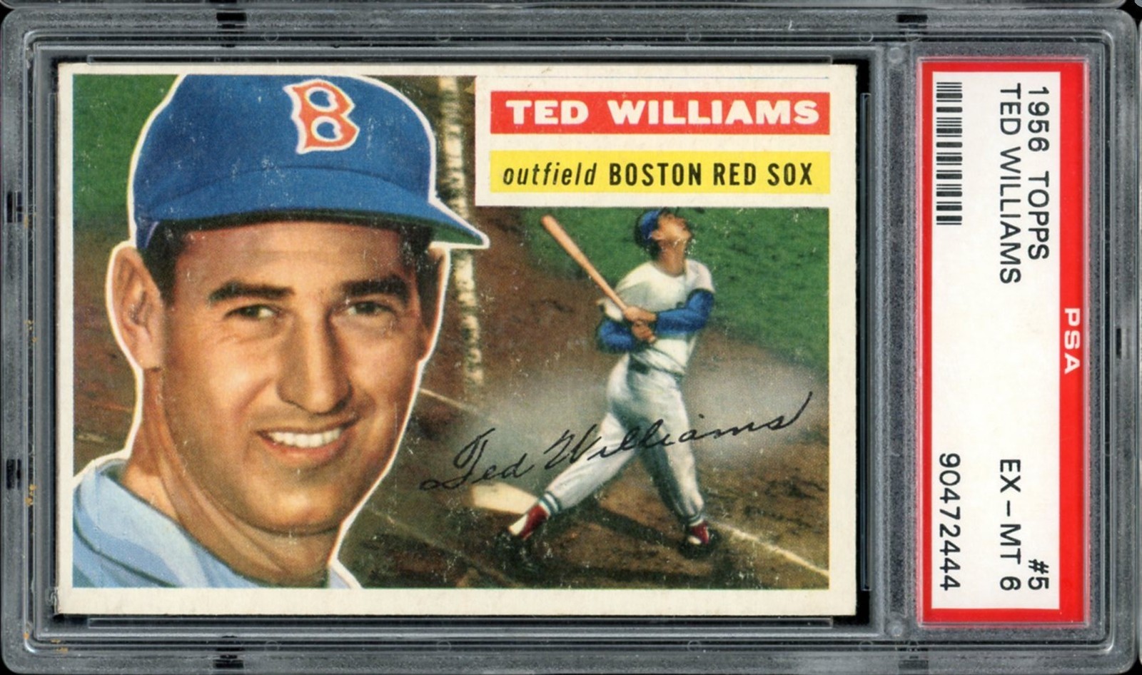 1956 Topps Baseball #5 Ted Williams Gray Back PSA 6