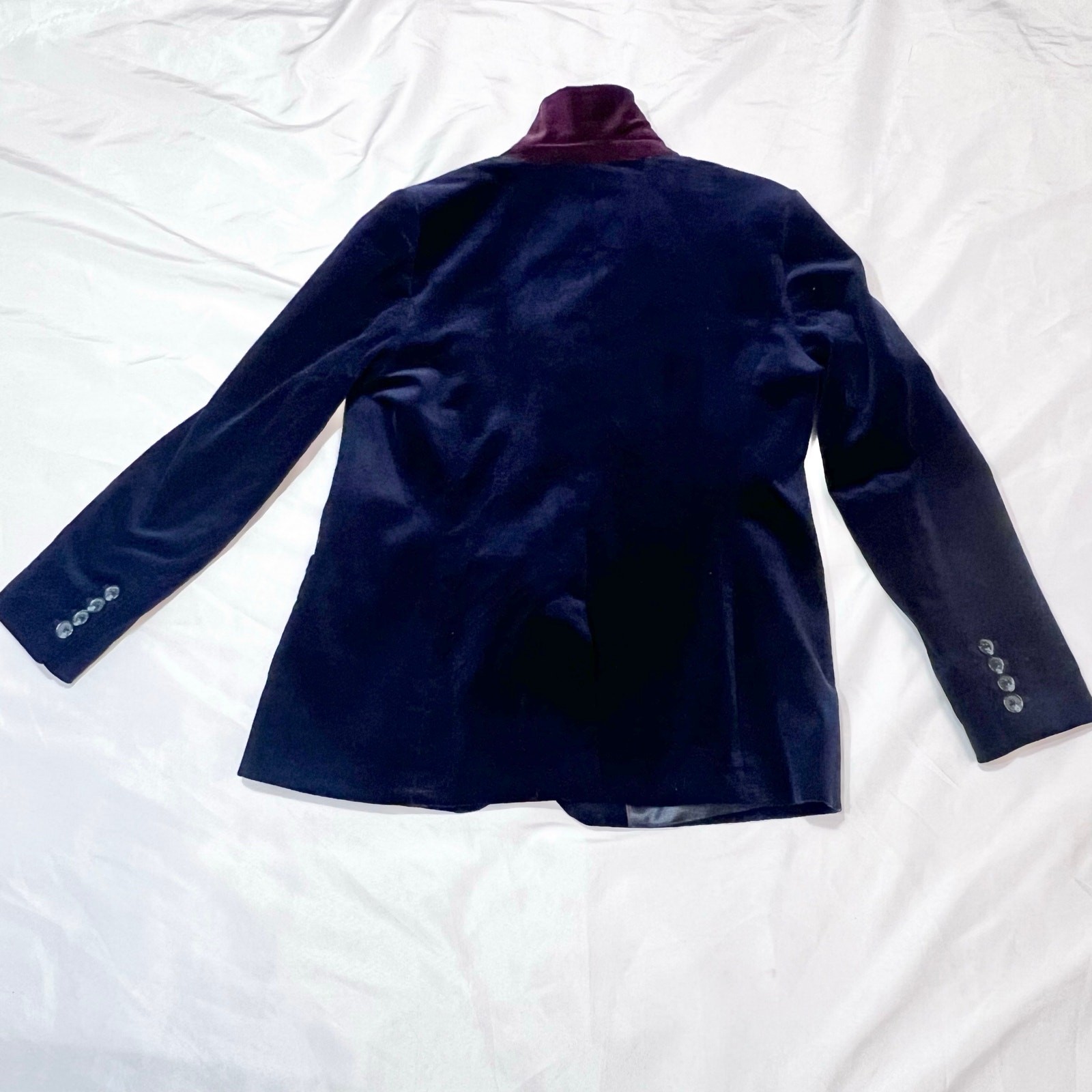 Talbots 2 Button Jacket Blazer Collared Navy Blue… - image 2