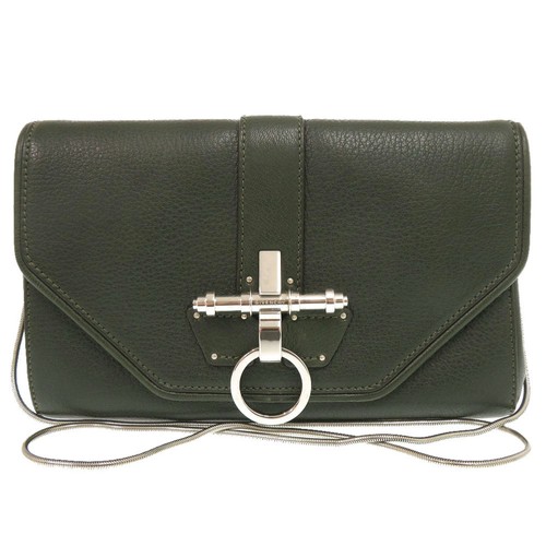 Excellent condition GIVENCHY Obsidian Leather Dark Green Shoulder Bag Clutch Bag