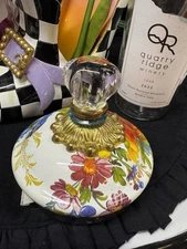 MacKenzie Childs White flower Market  2 Qt Tea Kettle Lid ONLY No Chips