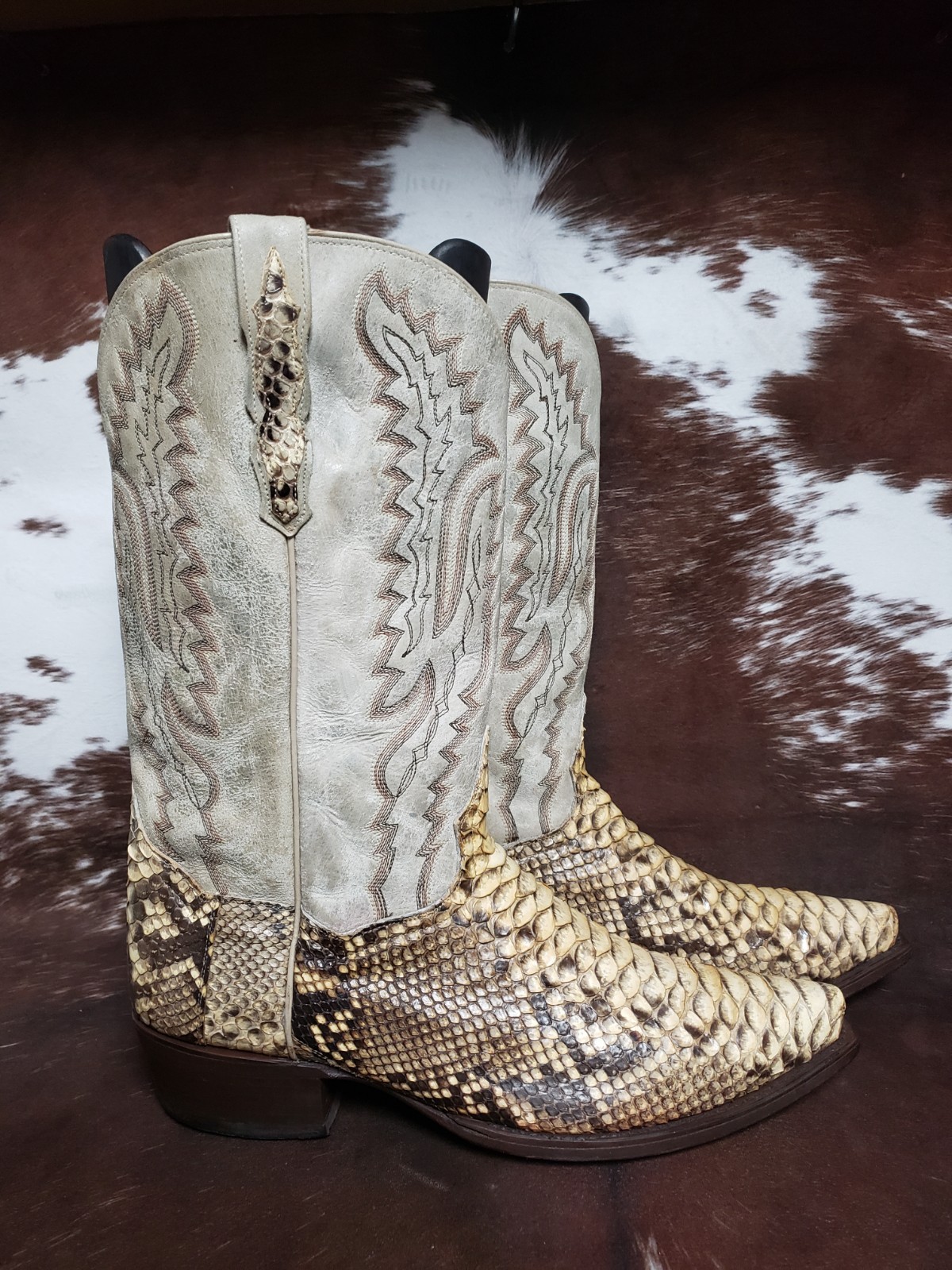 Dan Post Genuine Natural Python Snip Toe Western … - image 2