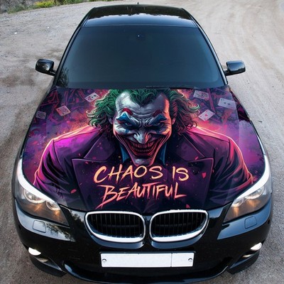 Joker Car Hood Wrap Decal   Custom Vinyl Sticker Graphic for Trucks & SUVs
