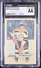 1953-54 Parkhurst #96 Woody Dumart Boston Bruins - CGC AA 